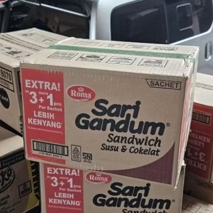 

CTN 10*12*(27GR+9GR) - BISKUIT ROMA SARI GANDUM SANDWICH ISI 120 PCS RASA COKLAT SUSU / ROMA BISCUIT