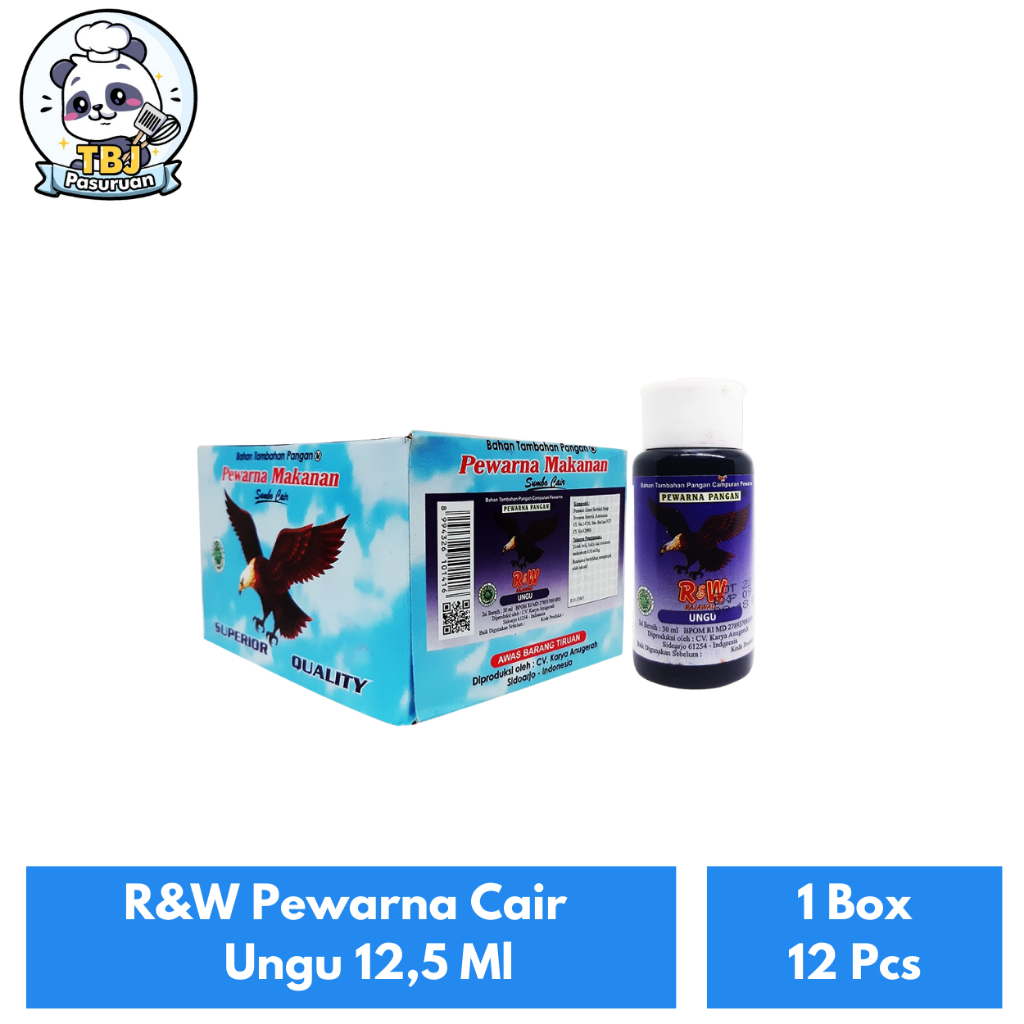 

R&W Pewarna Cair Ungu 12,5 Ml Kemasan 1 Box Isi 12 Pcs