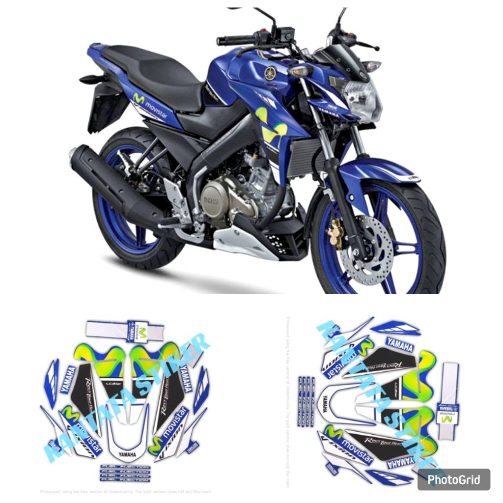 STIKER STRIPING LIS LES BODY MOTOR VIXION ADVANCE 2016 MOVISTAR BIRU STANDAR FULL SET