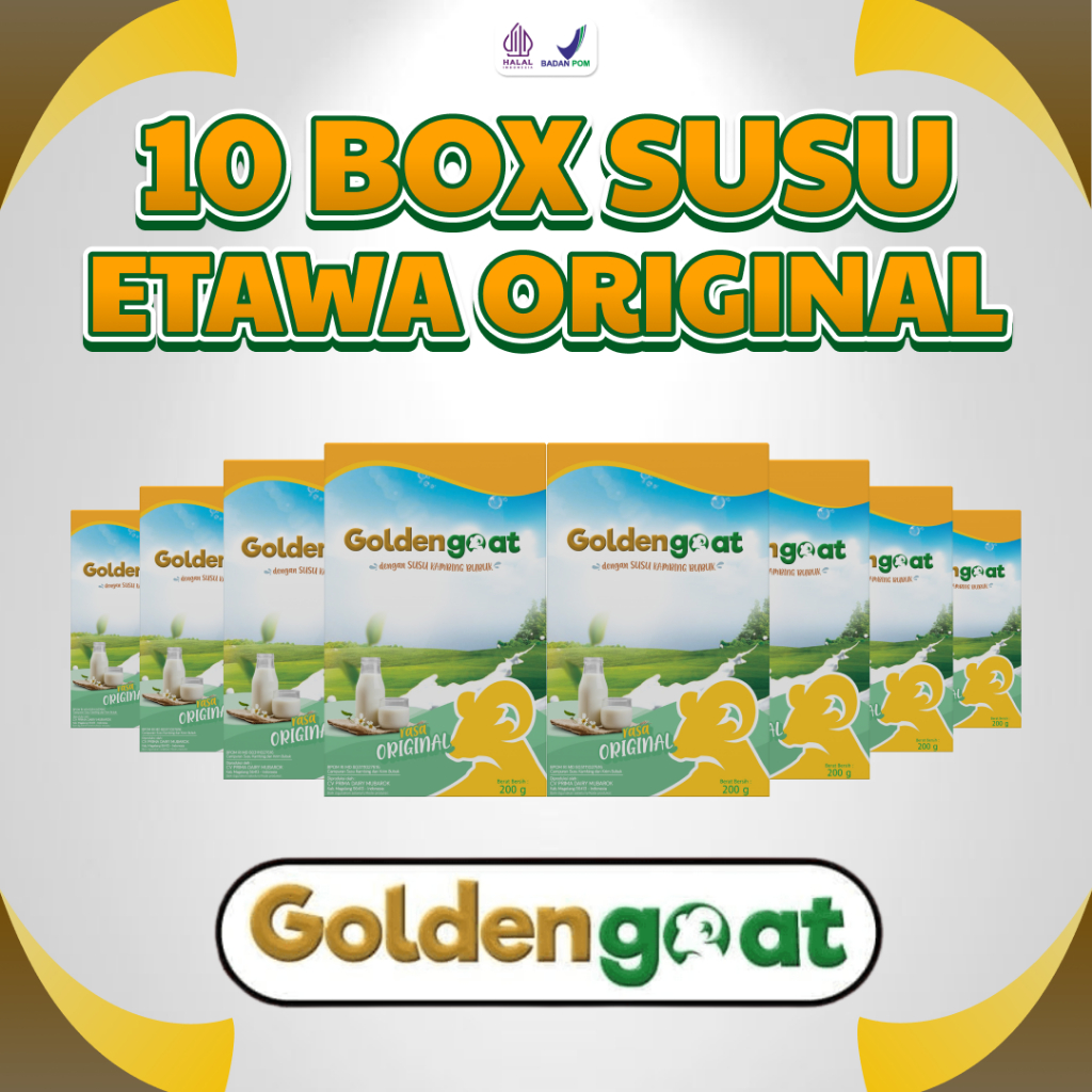

Promo 10 Box GoldenGoat Susu Kambing Etawa Instan – Praktis, Sehat, & Bergizi