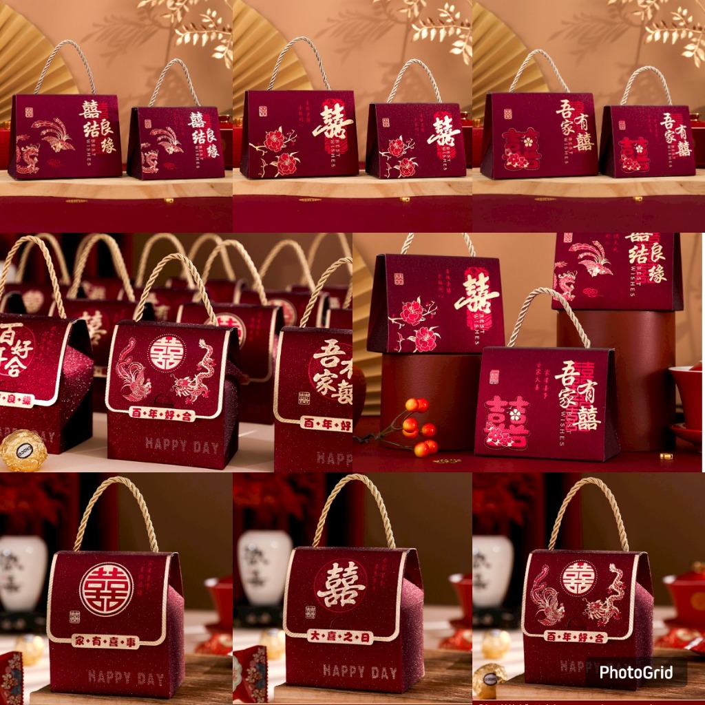

Paperbag Goodie Bag Souvenir Wedding Sangjit Shuang Xi / Paperbag Handuk / Paperbag Souvenir Teapai