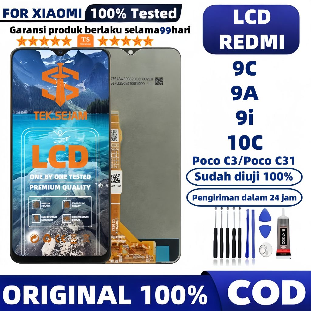 LCD XIAOMI REDMI 9A 9C 9i popoC3 pocoC31 10A FULLSET TOUCHSCREEN lcd hp redmi 9A 9C 9i original 100%