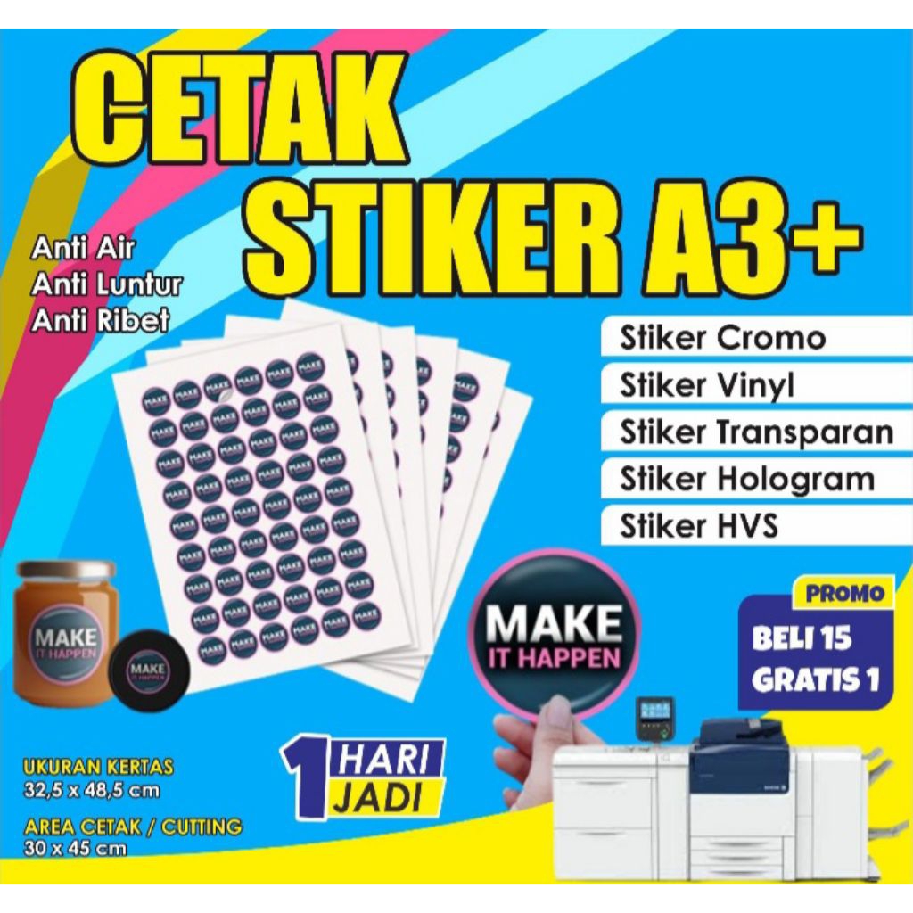 

Stiker Cromo, vinyl, Transparan I Stiker Label makan