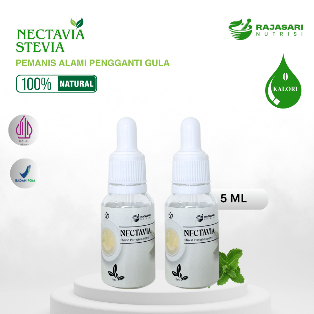 

[Dapat 2] Bundle 2 Nectavia Stevia Tetes 5 ML Pengganti Gula Alami 0 Kalori BPOM & Halal