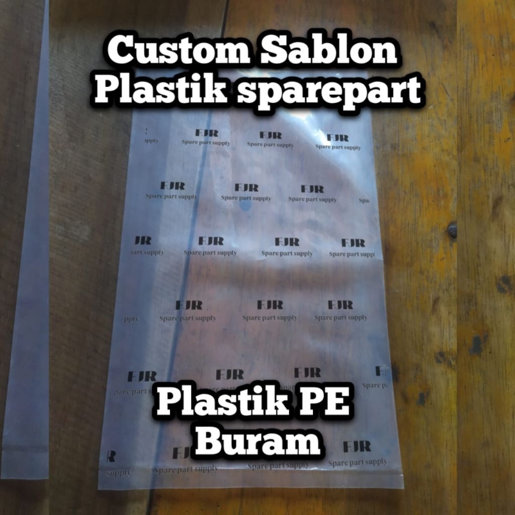 Sablon Plastik PE Sparepart, makanan kemasan, makanan frozen ukuran 12x20