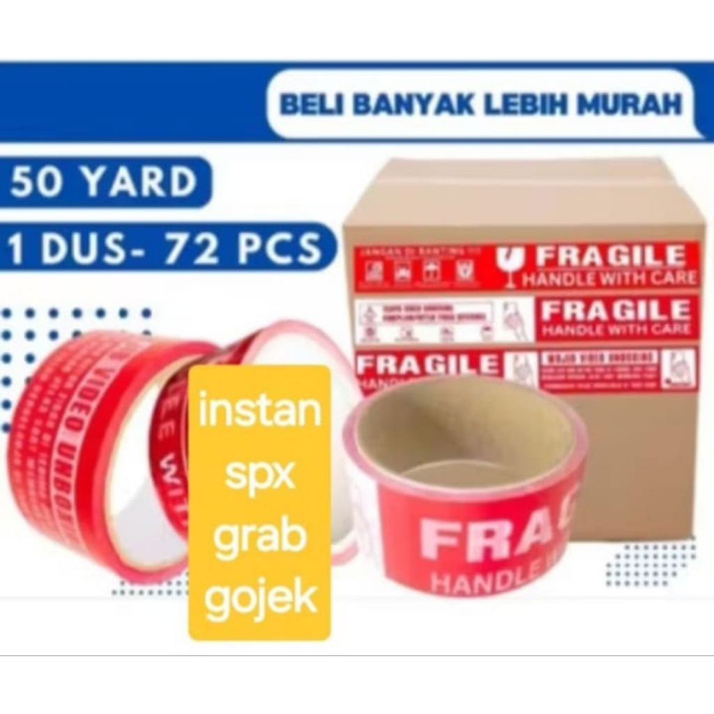 

Lakban coklat isolasi warna bening fragile coklat untuk kardus dll