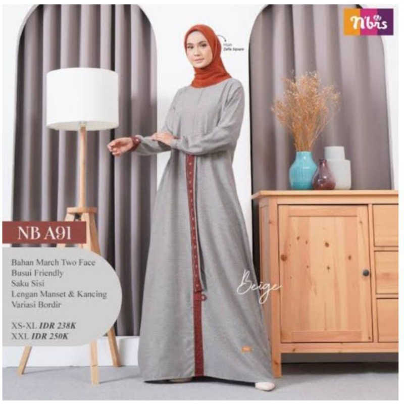 gamis nibras,gamis dewasa,gamis wanita, nibras NB A91