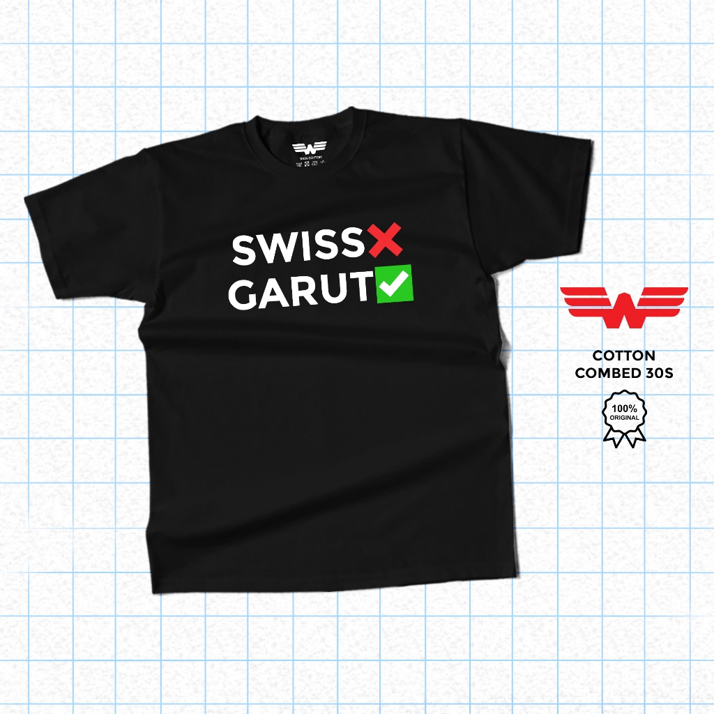 Kaos Pria Distro SWISS GARUT - Kaos Dewasa Unisex / Kaos Garut / Kaos Orang Sunda KAOS WAN