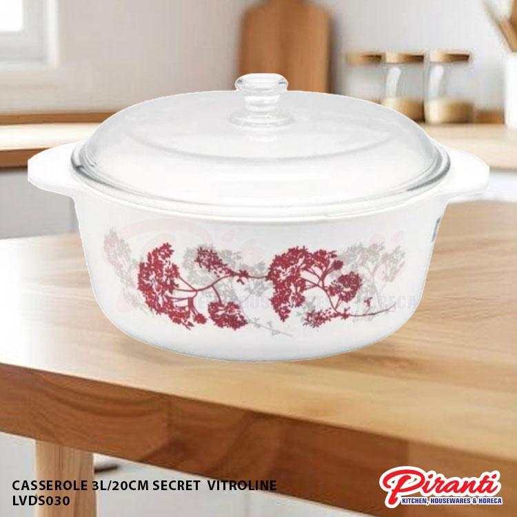 Luminarc Vitroline Panci Casserole Secret 3L,2L,1L + Tutup Kaca Set