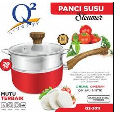 PANCI SUSU STEAMER Q2-2011 panci susu anti lengket/ panci tutup kaca/ panci kukusan/ panci