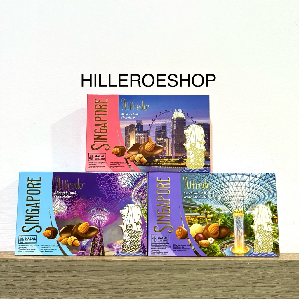 

COKLAT ALFREDO 50GR MERLION SINGAPORE CHOCOLATE COKELAT IMPORT 50GRAM MILK / DARK / ASSORTMENT