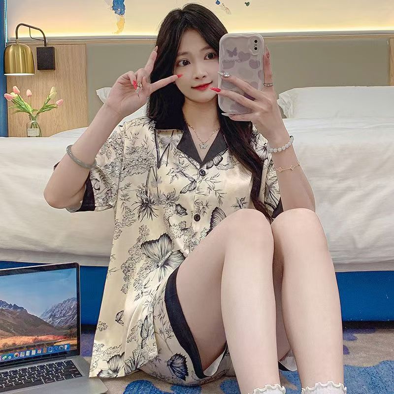 Baju Tidur Rumah Wanita Keren, Bahan Sutra Es Import Lembut, Berbagai Motif Lucu, Atasan + Celana Pe