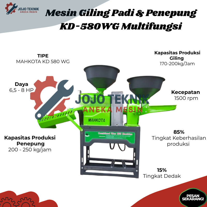 Mesin Giling Padi & Penepung KD-580WG Multifungsi