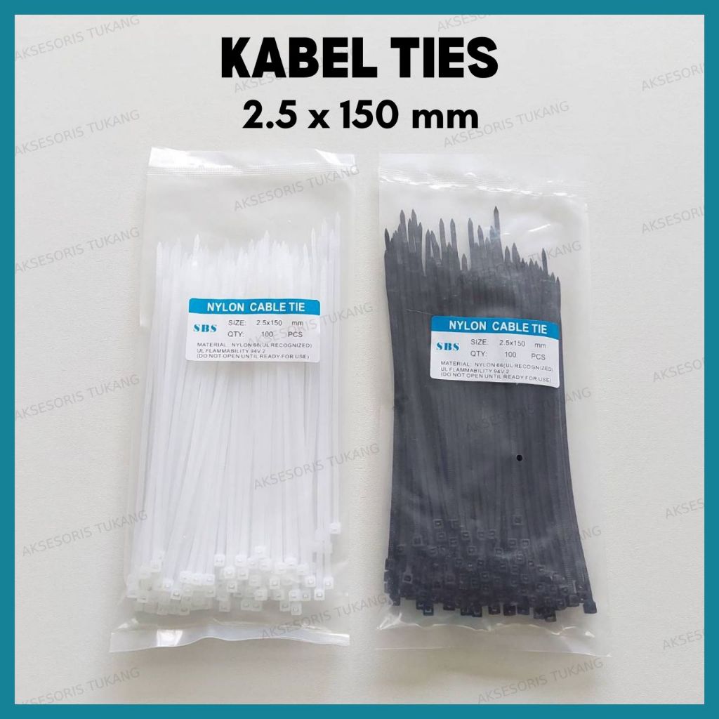 

Kabel Ties 15cm Kabel Tis 2.5cm x 150mm Nylon Cable Ties Tie 15 cm Isi 100 Pcs