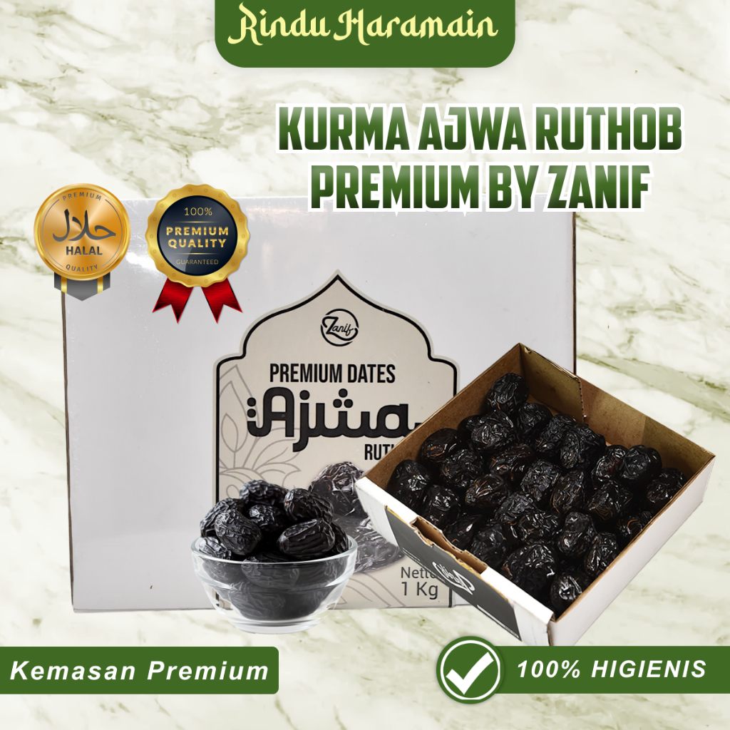 

Rindu Haramain - Kurma Ajwa Ruthob Premium High Quality 250 gr / 500 gr / 1 kg Ekslusif by Zanif