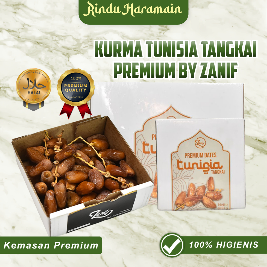 

Rindu Haramain - Kurma Tunisia Tangkai Organic Premium High Quality 500gr / 1 kg Ekslusif by Zanif