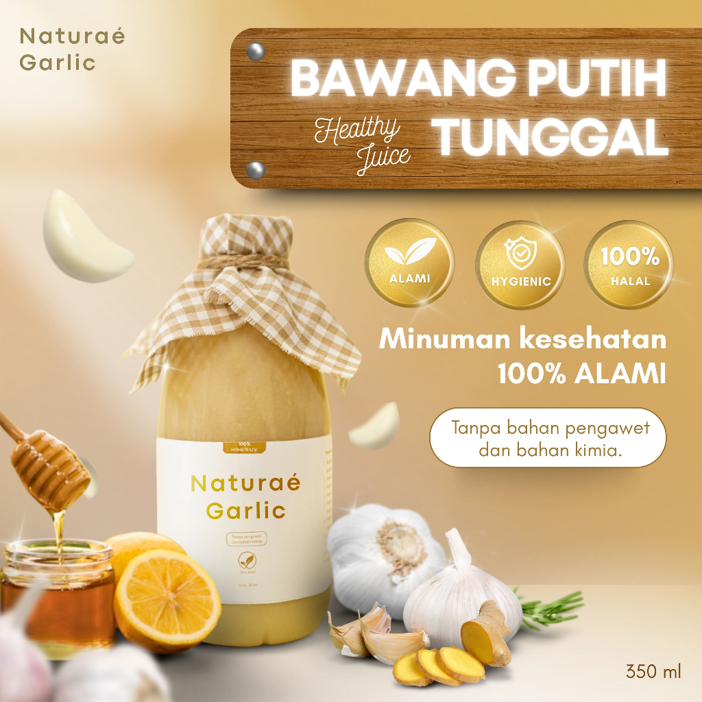 

NATURAE GARLIC - Jus Bawang Putih Tunggal - Ampuh Mencegah Jantung, Hipertensi - 350ml - GARANSI RESMI
