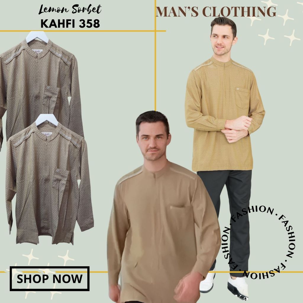 Baju Koko Atasan Lengan Panjang Pria ETHICA KAHFI 358 LEMON SORBET