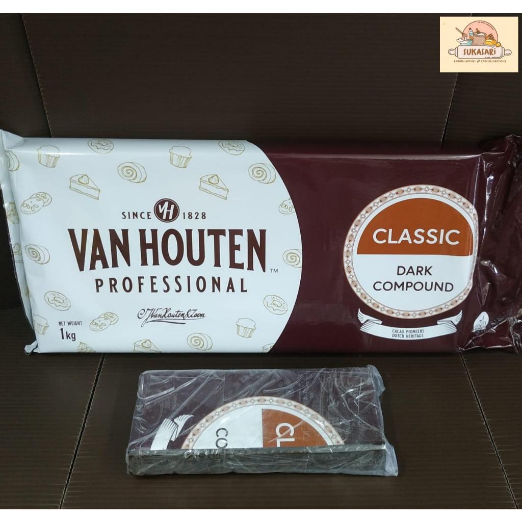 

Van Houten Dark Compound Classic Block 1 KG Cokelat Batang Van Houten Proffesional DCC Dark cooking chocolate