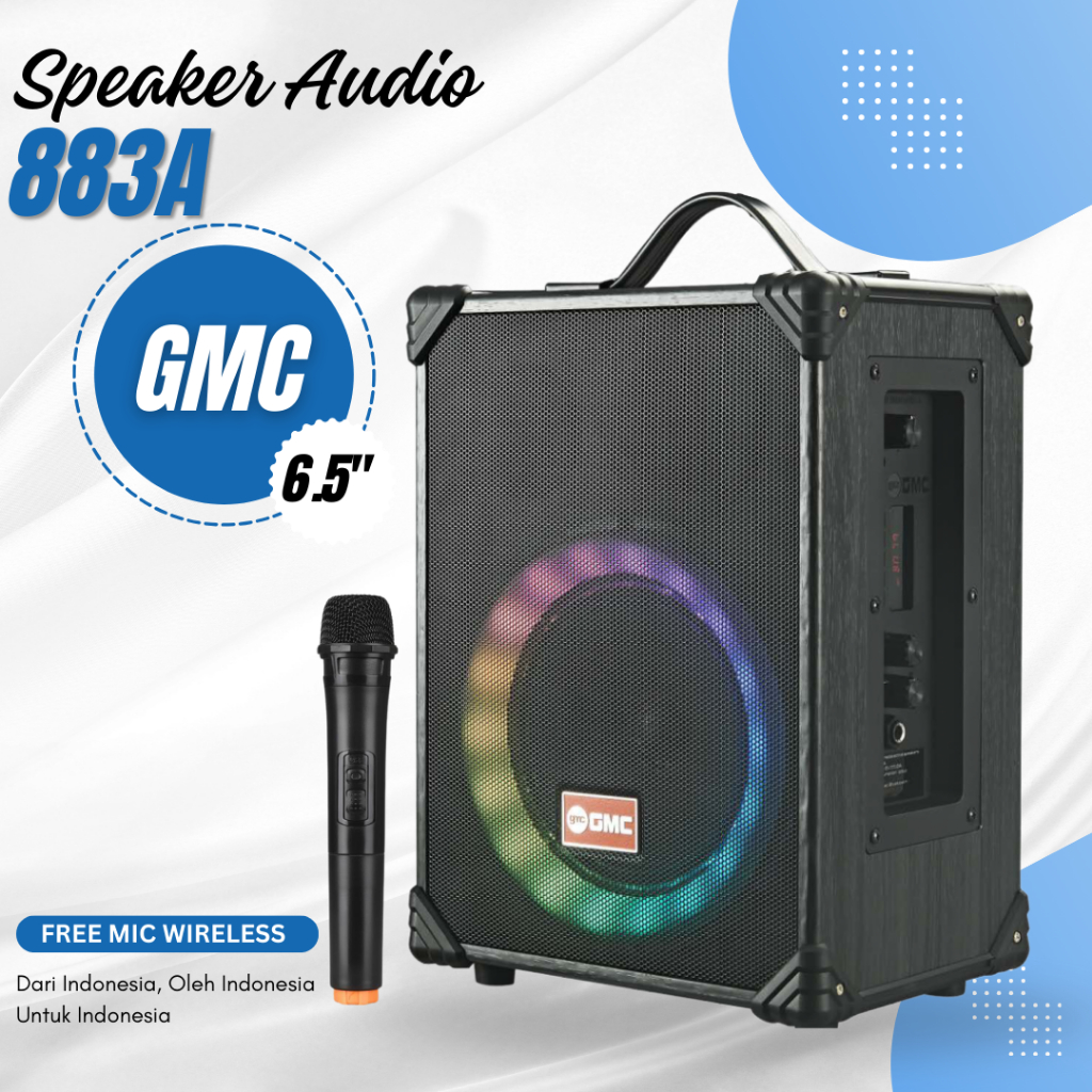 Speaker portable GMC 883A - 883B 6,5" karaoke speaker 883C 8" / Speaker Bloetooth Karaoke FREE Mic