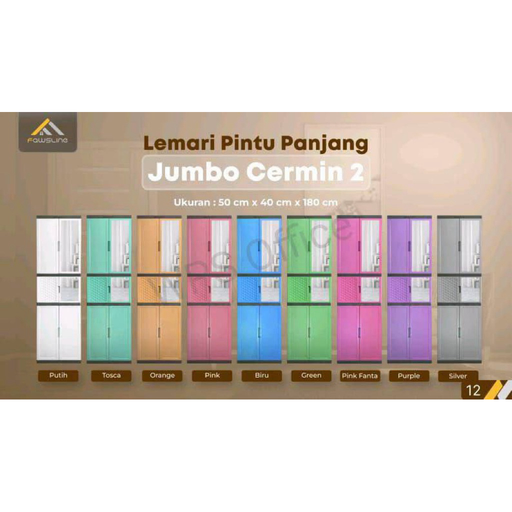 LEMARI PLASTIK  JUMBO 5 SUSUN / LEMARI FAWSLINE JUMBO MIX 2 KACA / LEMARI PLASTIK MURAH 5 SUSUN