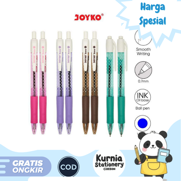 

Joyko Bollpoint Pen BP-183 Sona Ukuran tip 0.7mm Hitam (Satuan)