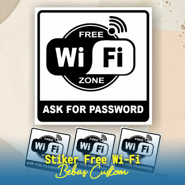

Stiker Free Wifi, Stiker Disini Ada Wifi, Stiker Quantac Anti Air, Stiker ada Wifi, Stiker Free Wifi Ukuran 15x15cm / 30x15cm