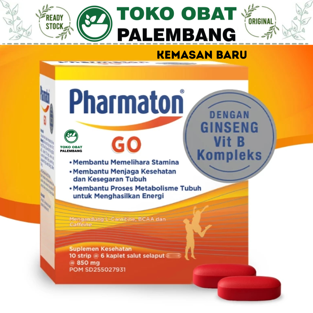 1BOX PHARMATON GO 60 KAPLET 10 STRIP KAPLET KESEHATAN TUBUH MULTIVITAMIN MINERAL SWISS FORMULA MULTI