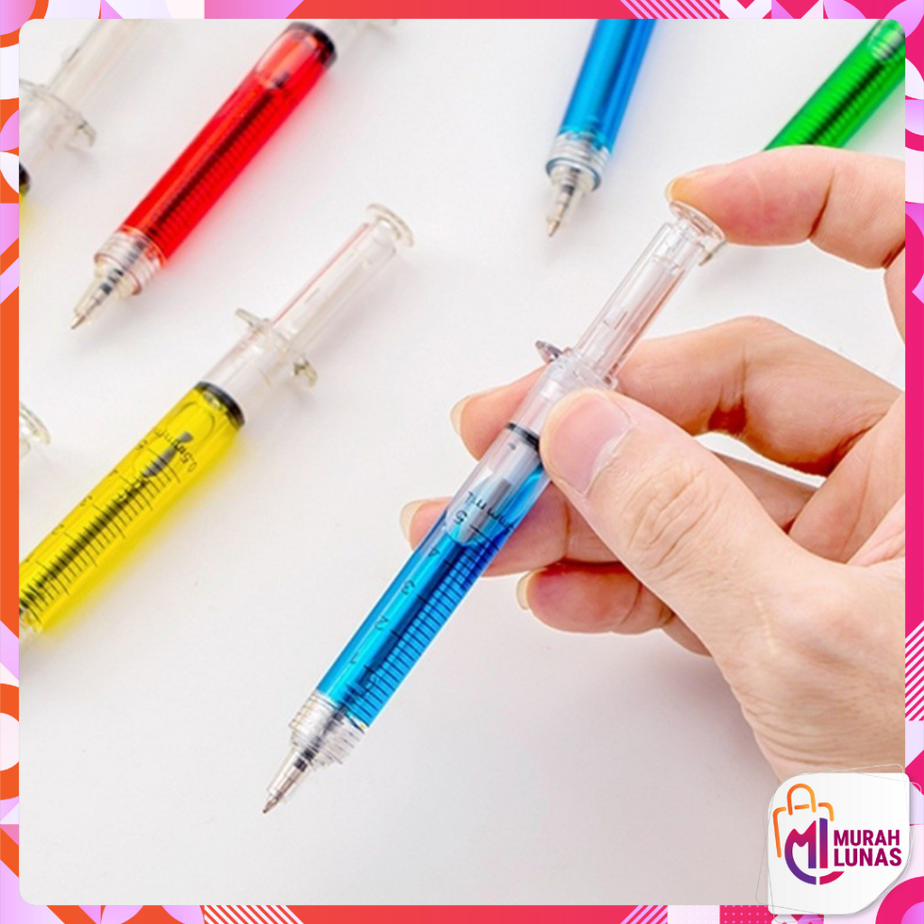

MUNAS Pulpen Suntikan Korean Syringe Ballpoint Pen Souvenir Aesthetic Fancy Pena Alat Tulis Anak Sekolah