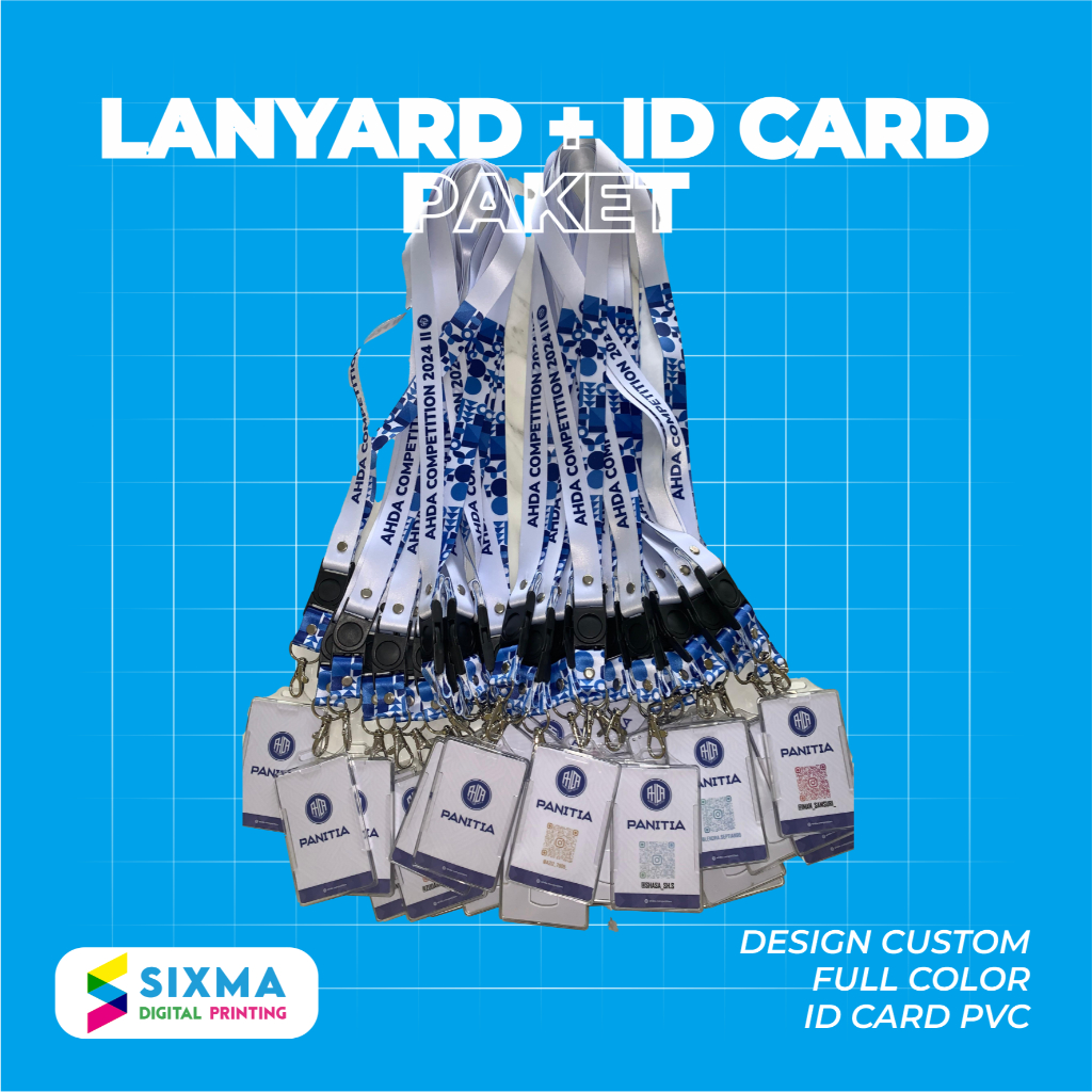 

PAKET LANYARD PLUS ID CARD CUSTOM 1 DAN 2 SISI BERBAGAI UKURAN FULL WARNA
