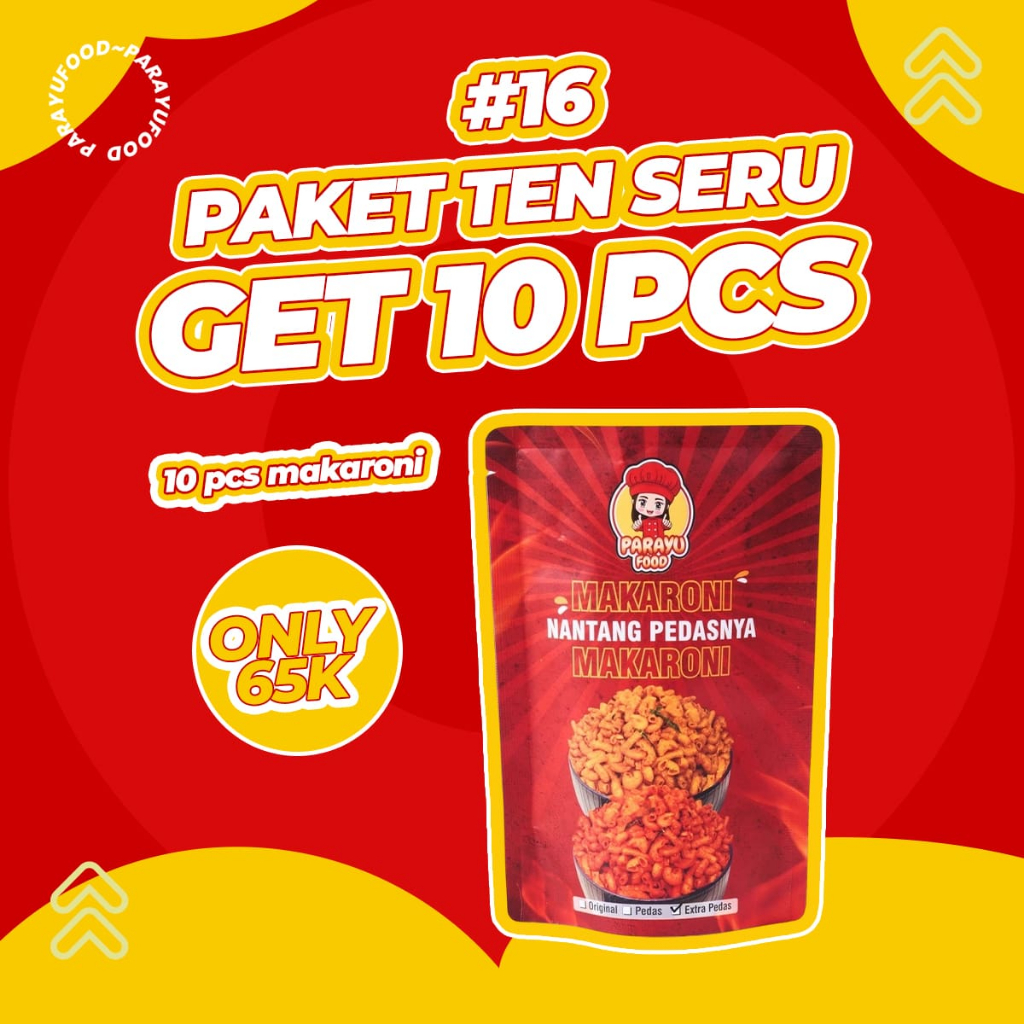 

Parayu Food - Paket 10 Pcs Makaroni Nantang Pedas