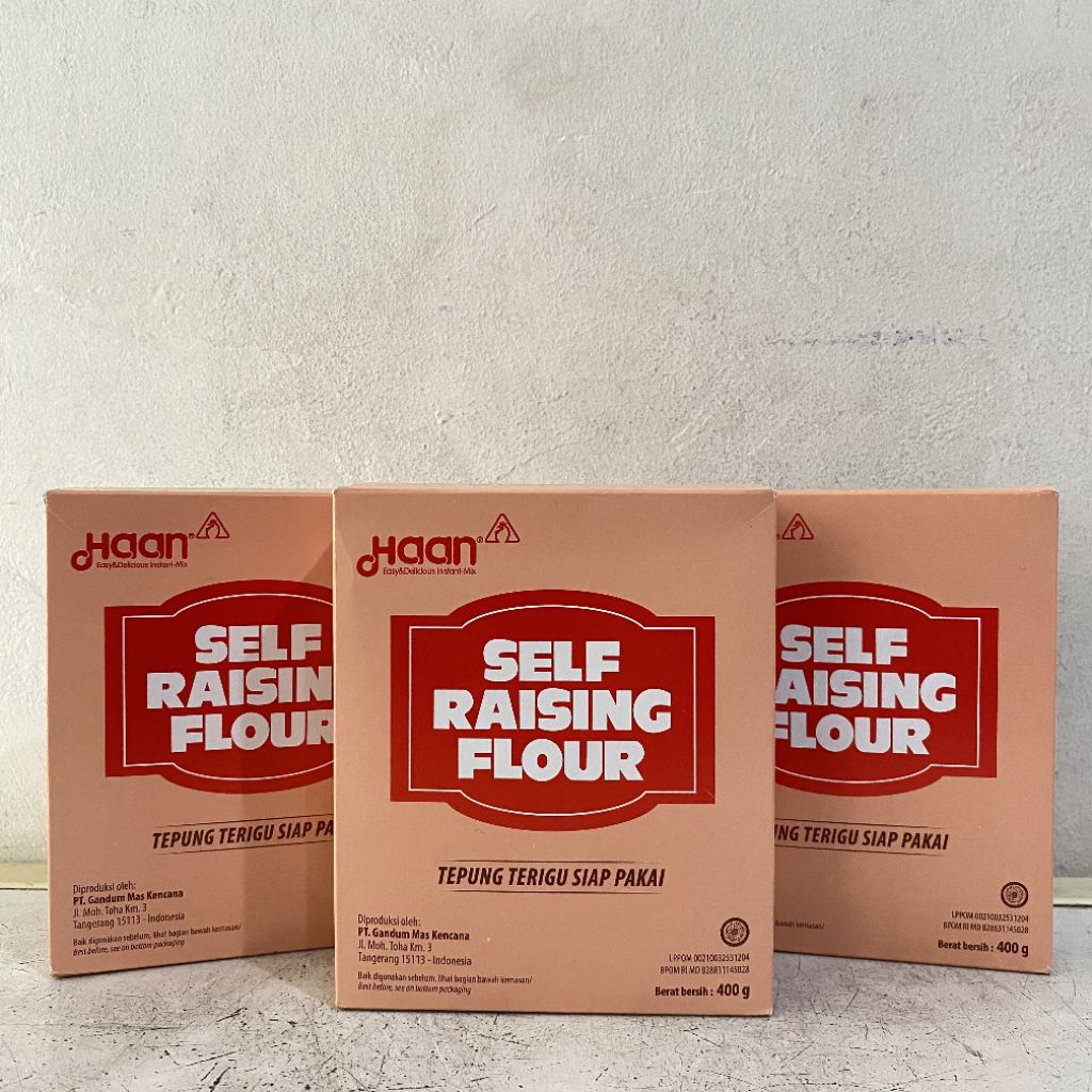 

Haan self raising flour 400 gram | tepung terigu siap pakai