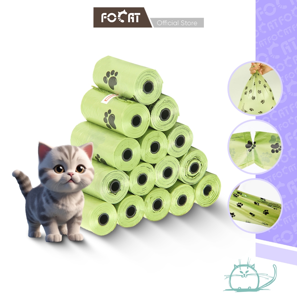 FOCAT Kantong Plastik Kotoran Hewan Peliharaan 5PCS & 10PCS J06 Pet Trash Bag / Kantong Sampah Hewan