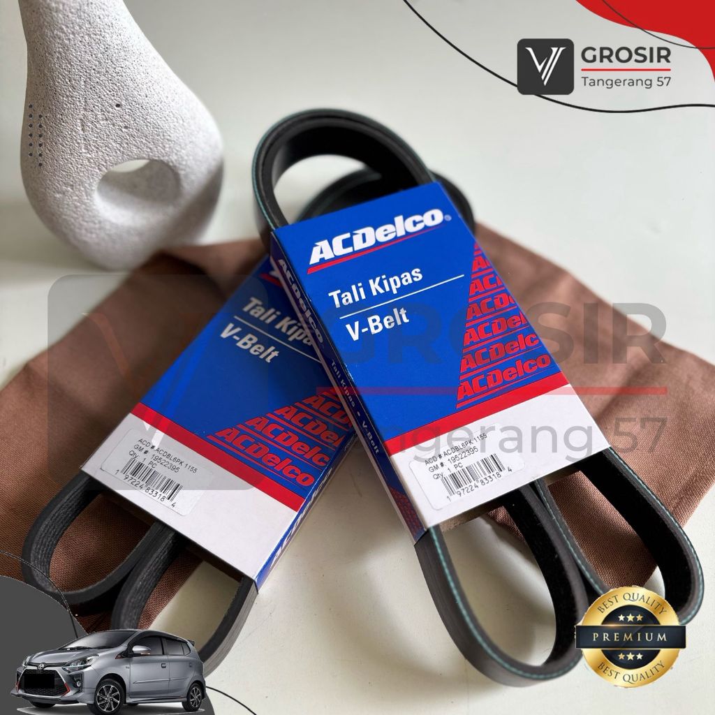 Vbelt Fanbelt Agya Ayla 1.0 1000cc Sigra 1.0 2013 ACDELCO 2395 Fan Belt Sabuk Tali Kipas V-belt Alte