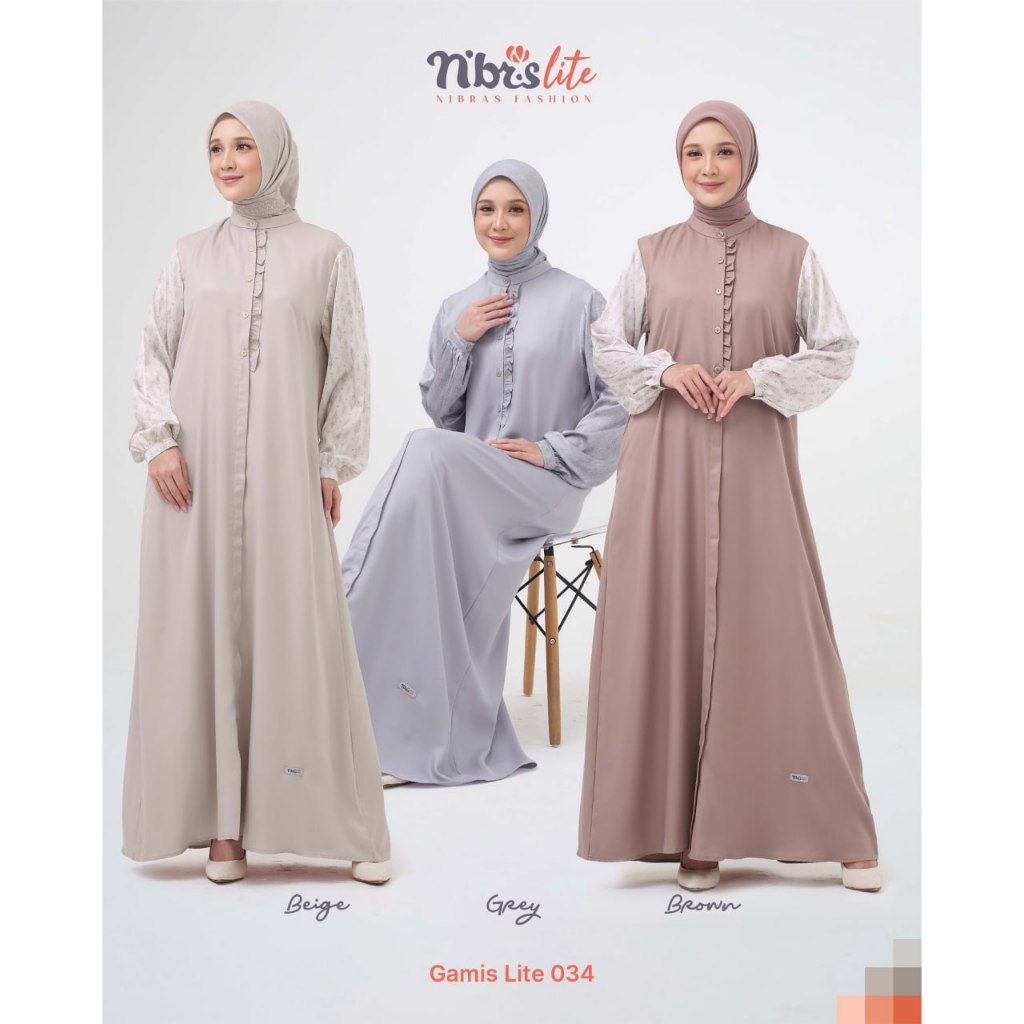 TERMURAH GAMIS LITE 034 BY NIBRAS COCOK UNTUK OUTFIT LEBARAN KONDANGAN & DAILY TERBARU KEKINIAN