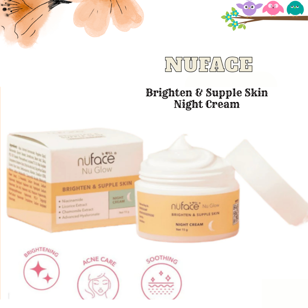 Nuface Nu Glow Brighten & Supple Skin Night Cream 15g / Pelembab Wajah