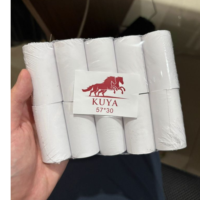 

Kertas Thermal Struk Kasir Merk Kuya 57x30 mm Coreless per Pcs
