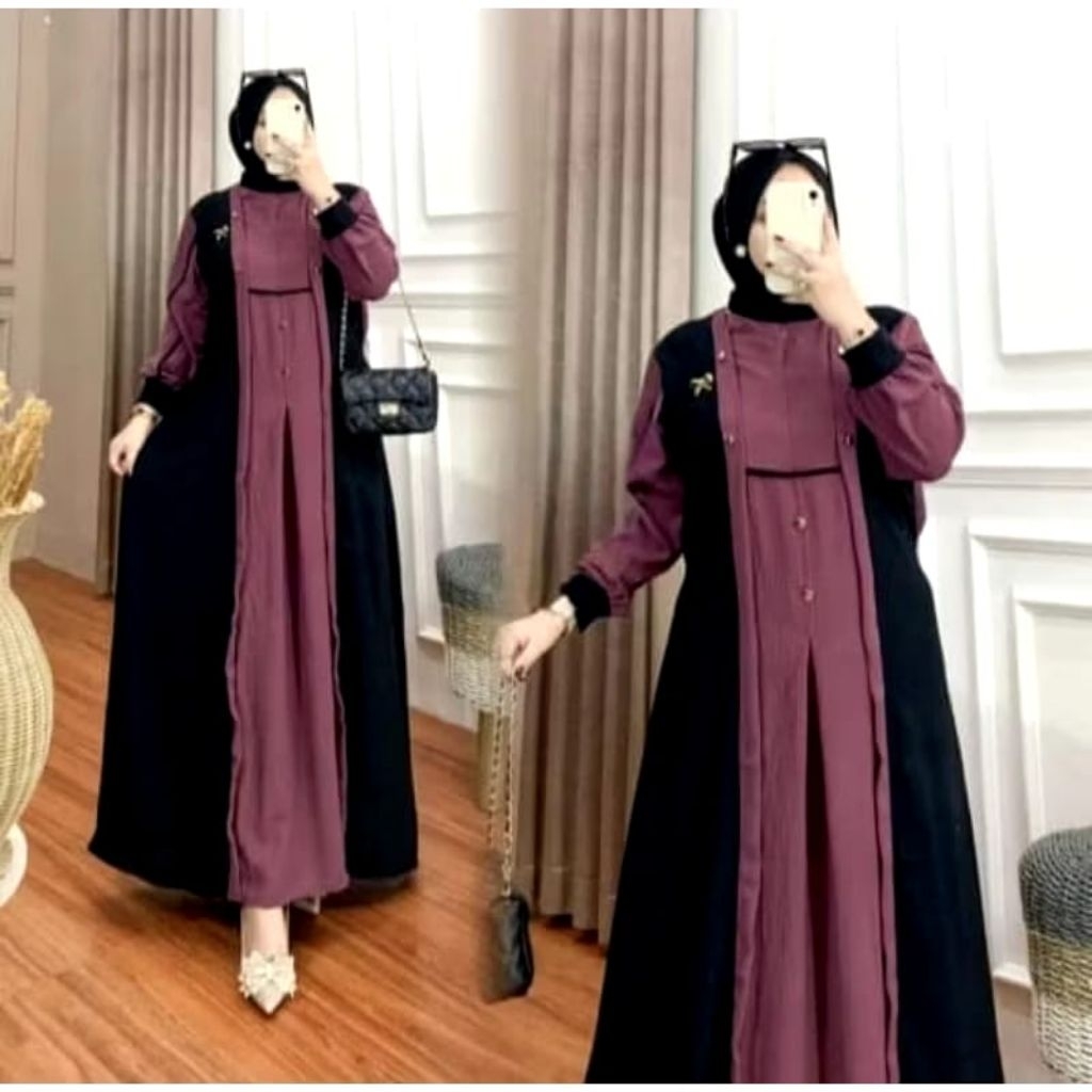 Gamis syar'i medina wanita dewasa super mewah-gamis crinkle-gamis muslimah mewah baju lebaran-3