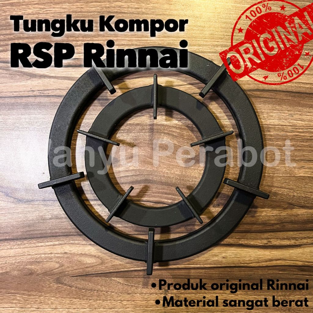 Dudukan Tatakan Tungku Kompor Gas Rinnai Api Besar RI 2 RSP RI 4 RSPN Kaki 5 Bulat ORIGINAL RINNAI