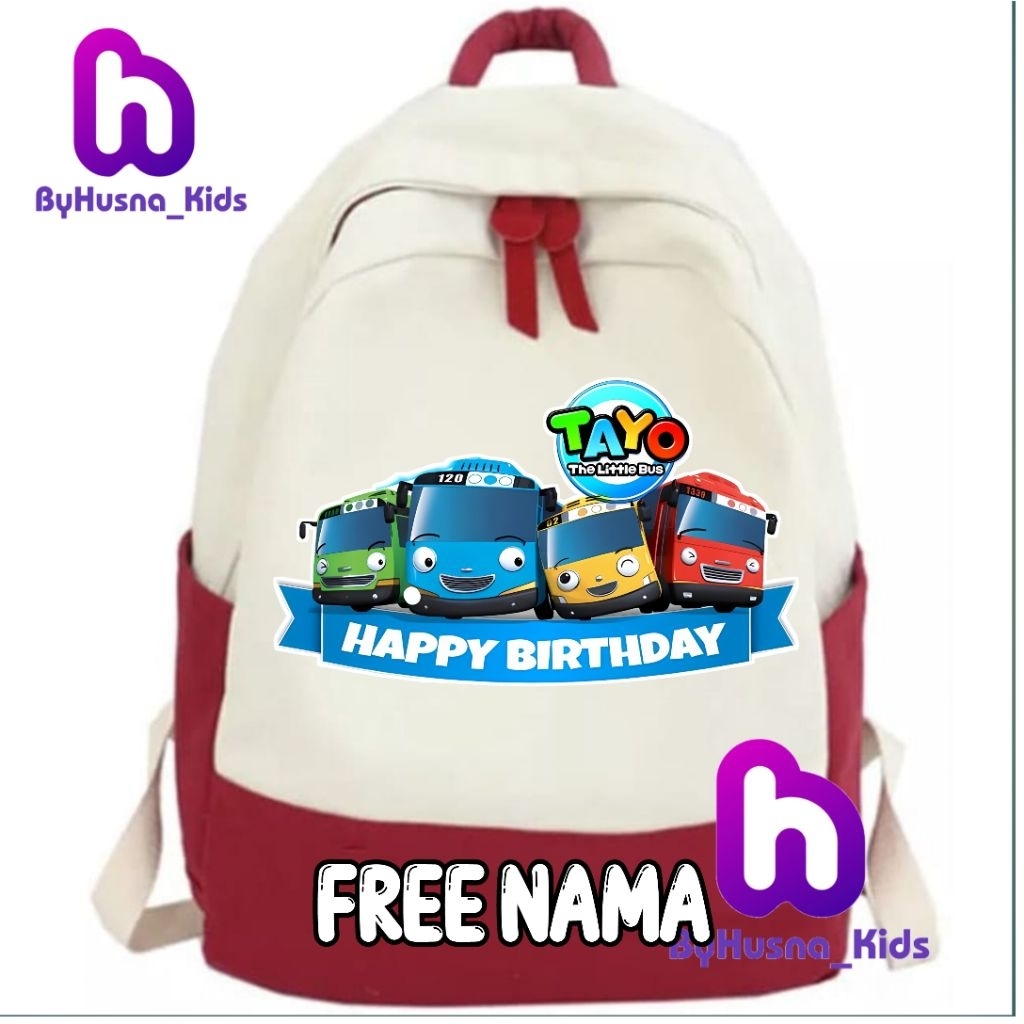 TAS RANSEL ANAK TAYO BUS TAYO HAPPY BIRTHDAY THE LITTLE BUS X FRIENDS ANAK TK/SD