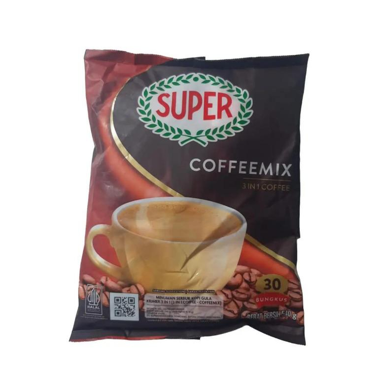 

SUPER Coffee Mix 30 Sachet - Kopi Mix 3 in 1 Praktis Nikmat Lezat