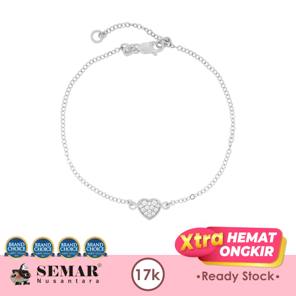 Gelang Emas Cassano Mika White Gold 17K Semar Nusantara