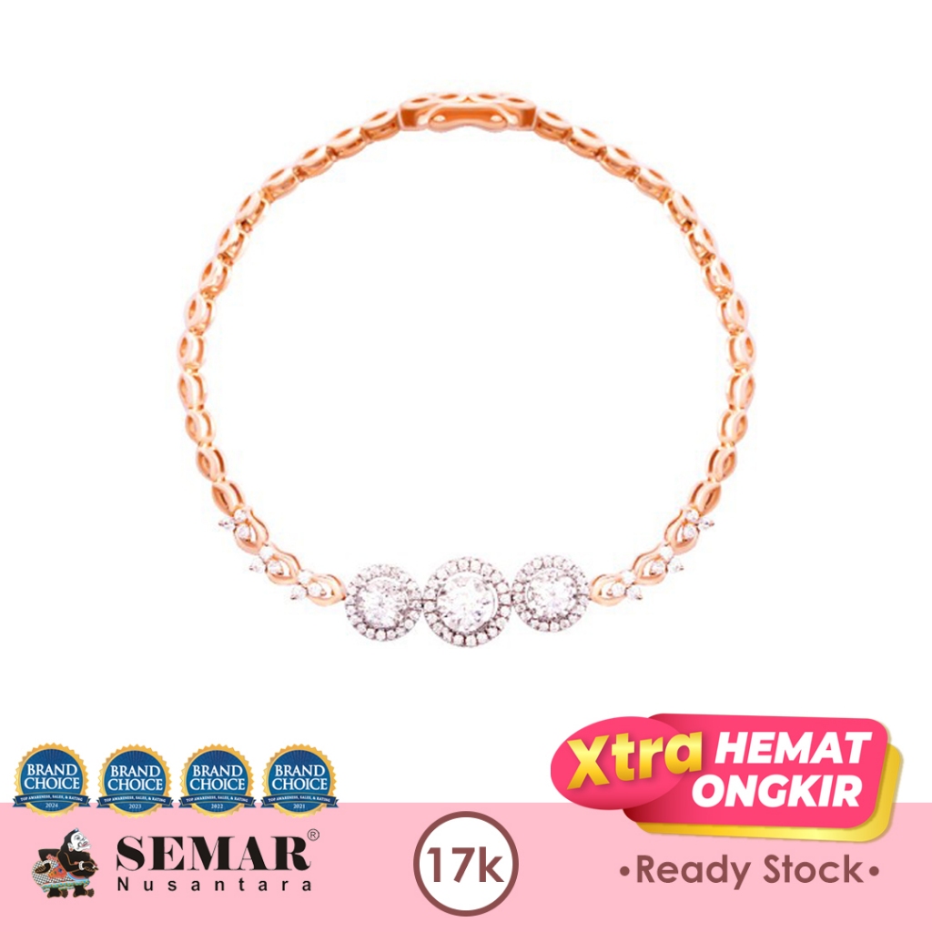 Gelang Emas Caitlin Rose White Gold 17K Semar Nusantara