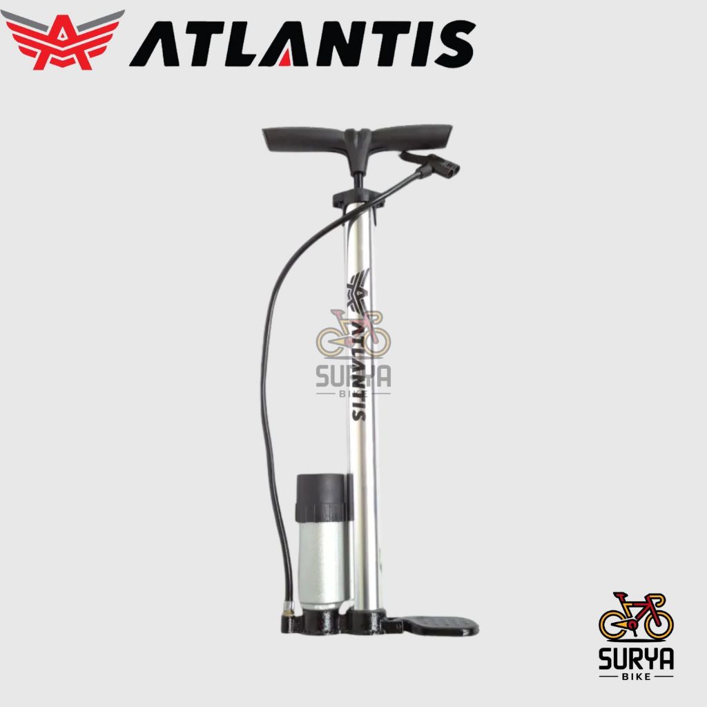 Pompa Ban Sepeda Atlantis Alloy + Meter Pompa Ban Sepeda Motor