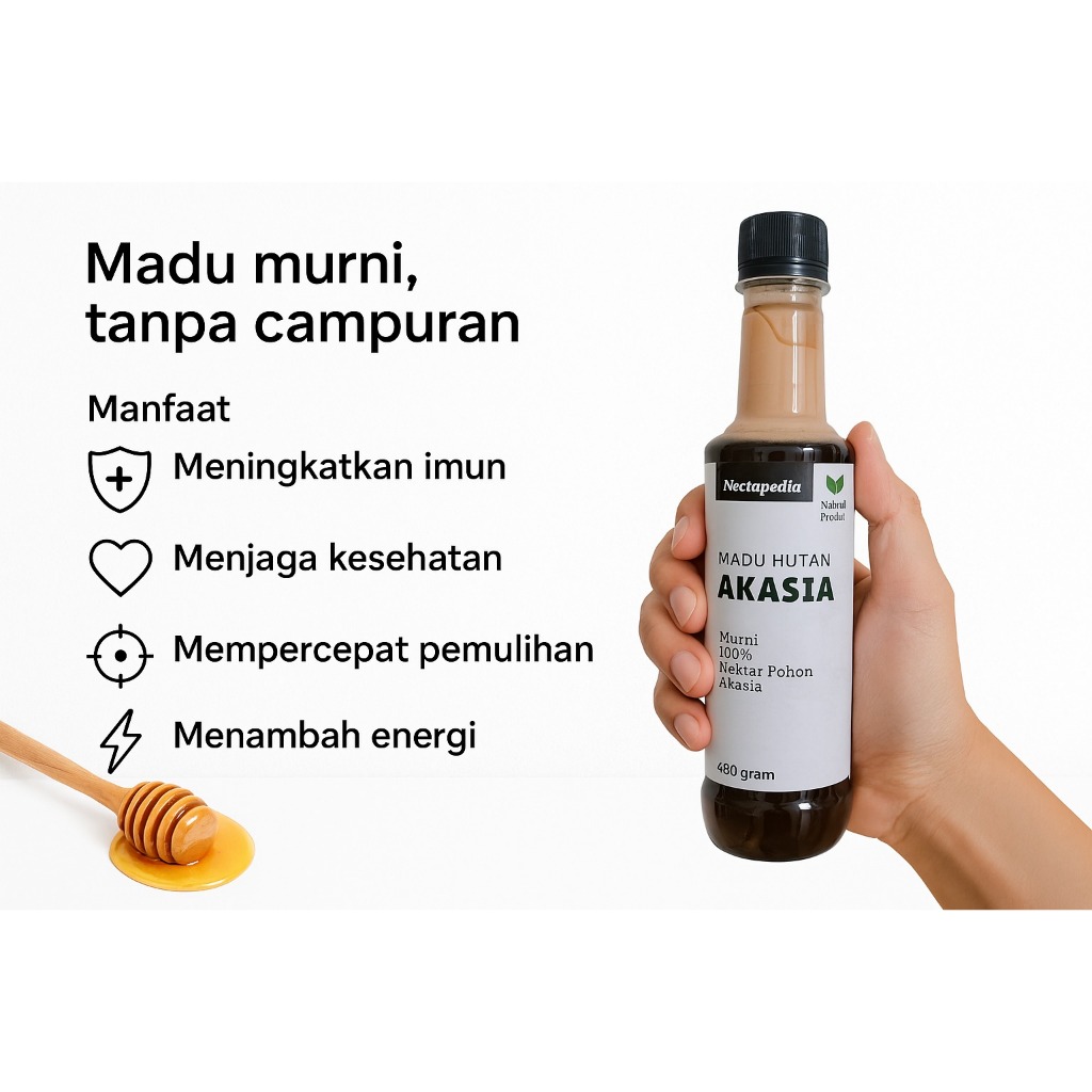 

Madu Hutan Asli 100% Nektar Hutan Akasia - Nectapedia 480 Gram