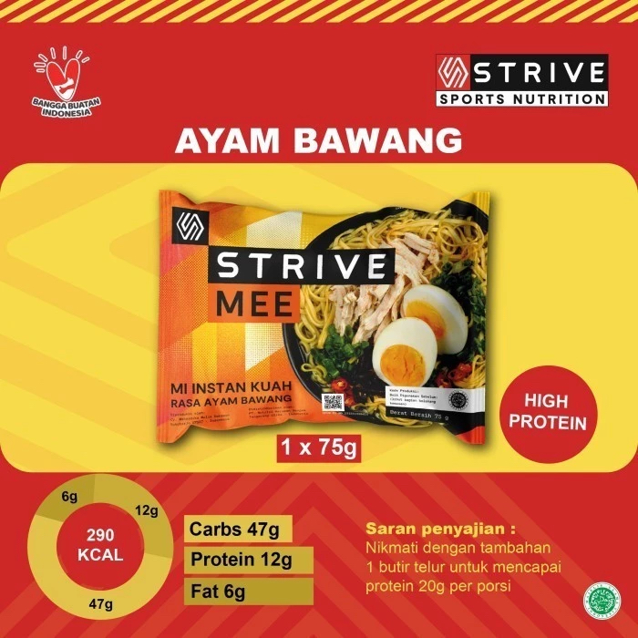 

Strive Mee 1 Saset 75 gr Memenuhi Kebutuhan Protein / High Protein