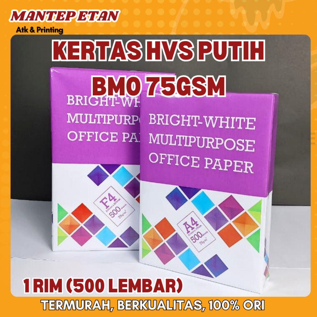 

Kertas HVS Putih BMO 75GSM Bright-White Multipurpose Office Paper A4/F4