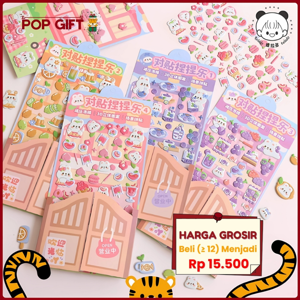 

PG Stiker 3D Timbul Dekor DIY / Mainan Stiker Tempel Buku Kertas Stiker Timbul Random Stiker TLD142