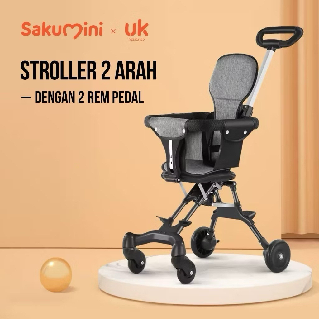 SAKUMINI Stroller Portable Foldable / Stroller Bayi Lipat / Stroller Kabin Ringan 2 Arah
