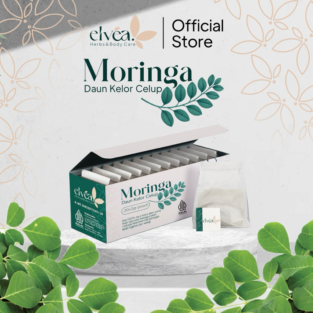 

ELVEA Teh Celup Kelor Organik - Tanpa Bau Langu, Untuk Detox dan Energy Booster